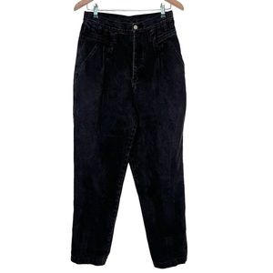 Gitano Vintage High Rise Taper Peg Leg, Mom Jeans, Pleat Detail, Black, 12, 80s